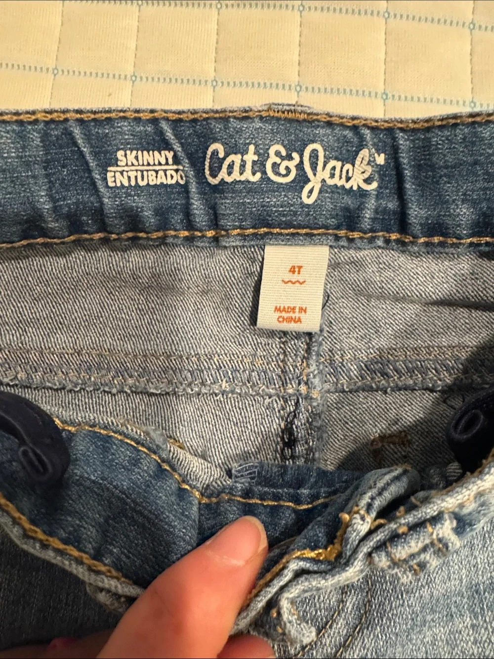 Cat & Jack Light Blue Skinny Jeans with Heart Knee Patches